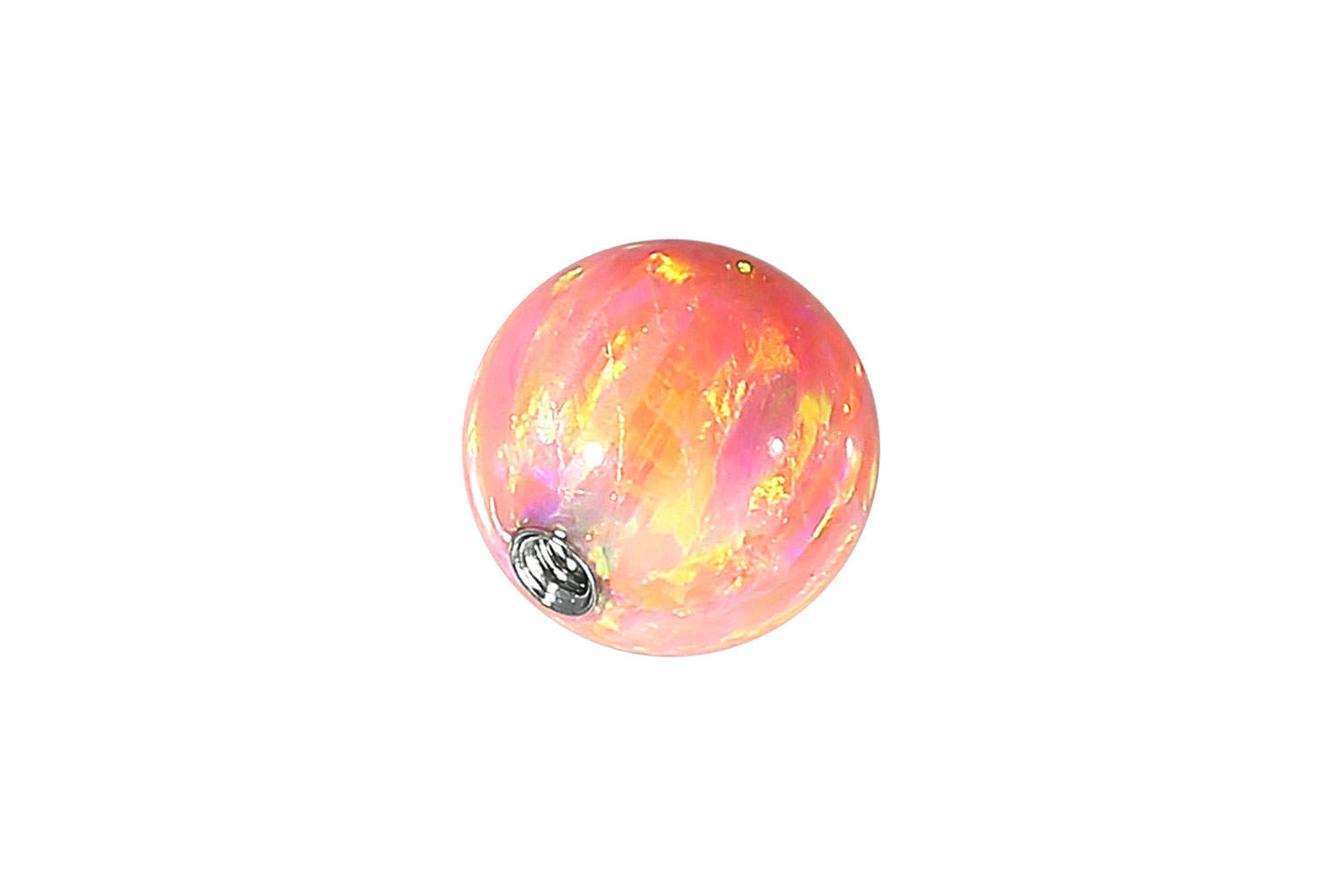 Synthetischer Opal Schraubkugel mit Chirurgenstahl-Gewinde von Piercingline